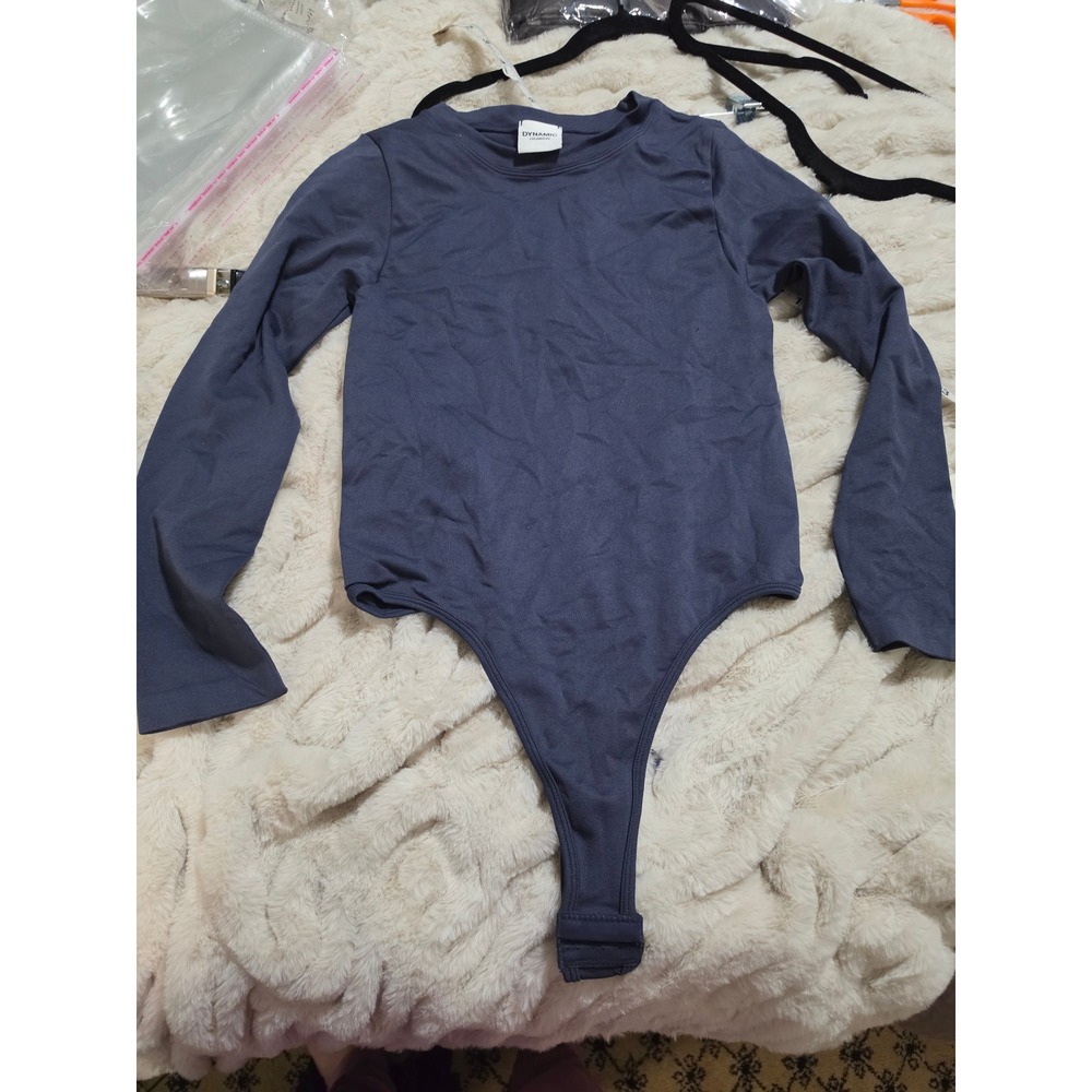 Dynamic Los Angeles Navy Blue Long Sleeve Bodysuit Style 1063 Crew Neck Stretch